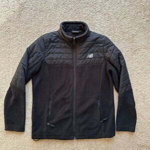 New Balance Jacket Womens Medium Fleece Full Zip Mock Neck Black Pockets